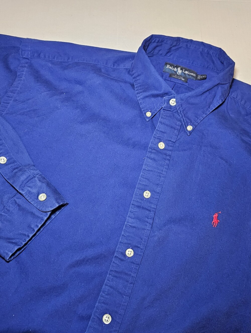 Ralph Lauren Vintage Blake Men’s Shirt 2XL Blue Solid Cotton